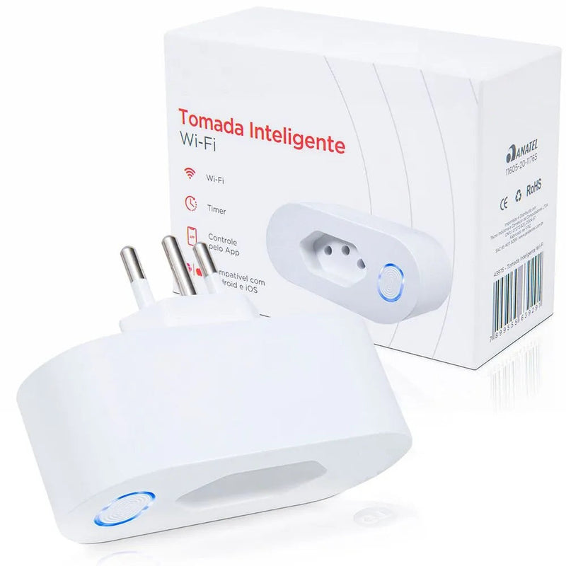 Tomada Inteligente Plugsy Wi-Fi Liga e Desliga a Distância